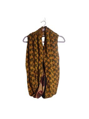 Indie Ella Bohemian Silk Infinity Mixed Paisley Hippie Wrap Scarf Gold Green